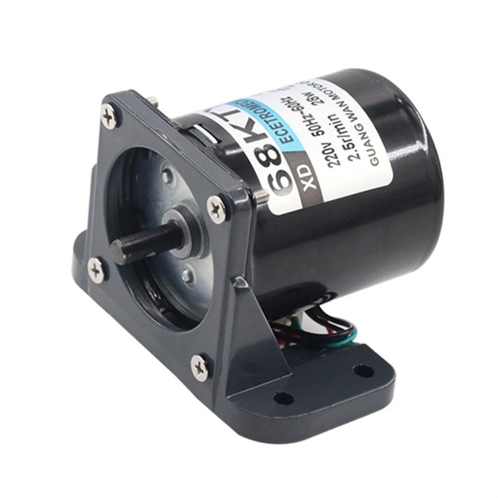 Improved Model 68KTYZ AC Motor with Bracket 28W 220v 2.5 rpm-110 rpm Micro Geared Motor Permanent Magnet Motor (Size : 10rpm)