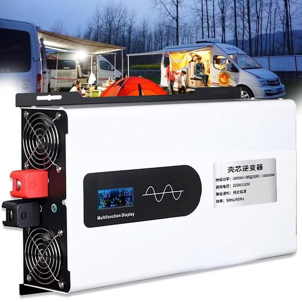 2200W 2600W 3300W 5000W Pure sine Wave Power Inverter for Vehicles peak-4500 5200 6600W 10000 watt DC 12V 24V 48V 60V to 110V 220V AC Inverter with LCD Digital Display,5000W-48Vto220V