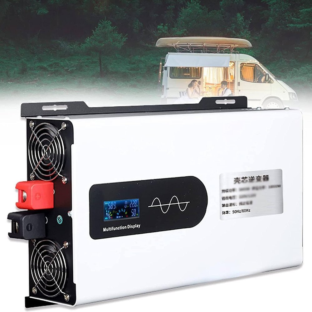 2200 2600 3300 5000 Watt Pure Sine Wave Power Inverter 12V 24V 48V 60V DC to 110V 220V AC Converter for Vehicle/Home/RV/Truck Power Inverter with AC Outlets and LCD Display,5000W-24Vto220V