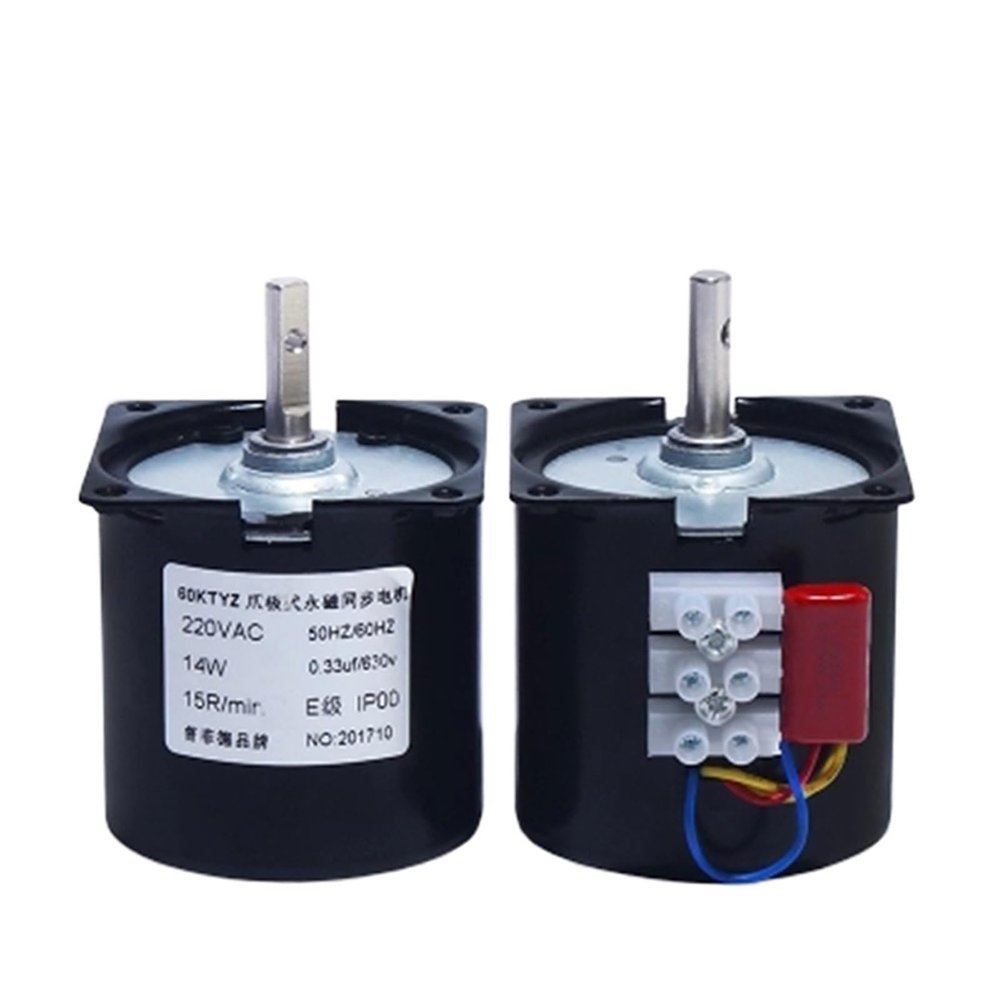 220V AC 14W Gear Motor 60KTYZ Permanent Magnetic Synchronism Motor 2.5RPM 5RPM 10RPM 15RPM 20RPM 30RPM 40RPM 50RPM 60RPM (Size : 5rpm with bracket)
