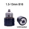 1pcs 1.5-13mm B16 3/8 Thread Drill Chuck Conversion Drill Chuck 1/2 M12x1.25 Wrench Into Electric Drill Keyless 3 Jaw Chuck (Color : 1.5-13mm B16) view 2