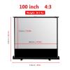 Aimery Projector Screen,Floor-Standing 4:3/16:9/16:10 4K HD Mobile Portable Projection ScreenFreestanding Portable Foldable Projection Screen (Size : 100 inch 4: 3) view 3