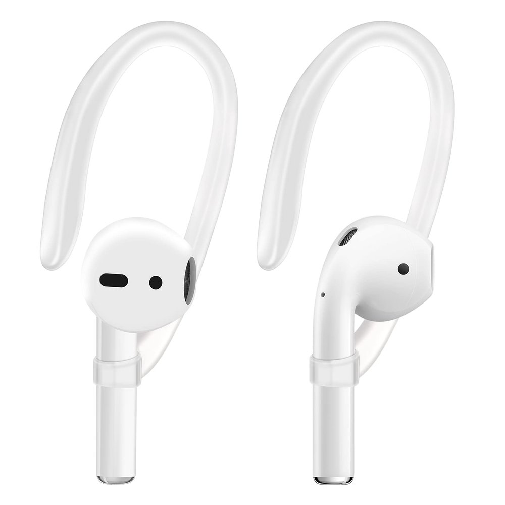 ICARERSPACE AirPods Ear Hooks Compatible with Apple AirPods 1, 2, 3, 4, Pro, Pro 2, Anti-Slip Sports Ear Hooks EarPads for AirPods 1, 2, 3, 4, Pro, Pro 2 - Transparent