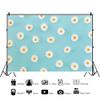 Laeacco Daisy Flower Backdrop for Photography White Floral Blue Photo Background Baby Shower Birthday Party Decorations Cake Table Banner Girls Children Portrait Photoshoot Studio Props 10x7ft Vinyl view 2
