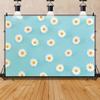 Laeacco Daisy Flower Backdrop for Photography White Floral Blue Photo Background Baby Shower Birthday Party Decorations Cake Table Banner Girls Children Portrait Photoshoot Studio Props 10x7ft Vinyl view 3