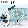 DESHVA Binocular Microscope Profesional, Laboratory Equipment, 30000x,4*Objective/4*Eyepiece, with Display, Vernier Caliper, Research Set, for Teaching and Research-18000 view 1