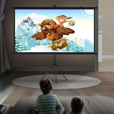 Xnyaizyc Projector Screen with Stand, Indoor Outdoor Projection Screen 60 inch 72 inch, Portable 16:9 4K HD Movie Screen Wrinkle-Free Design for Home Theater Backyard Office (Size : 60" (16:9))
