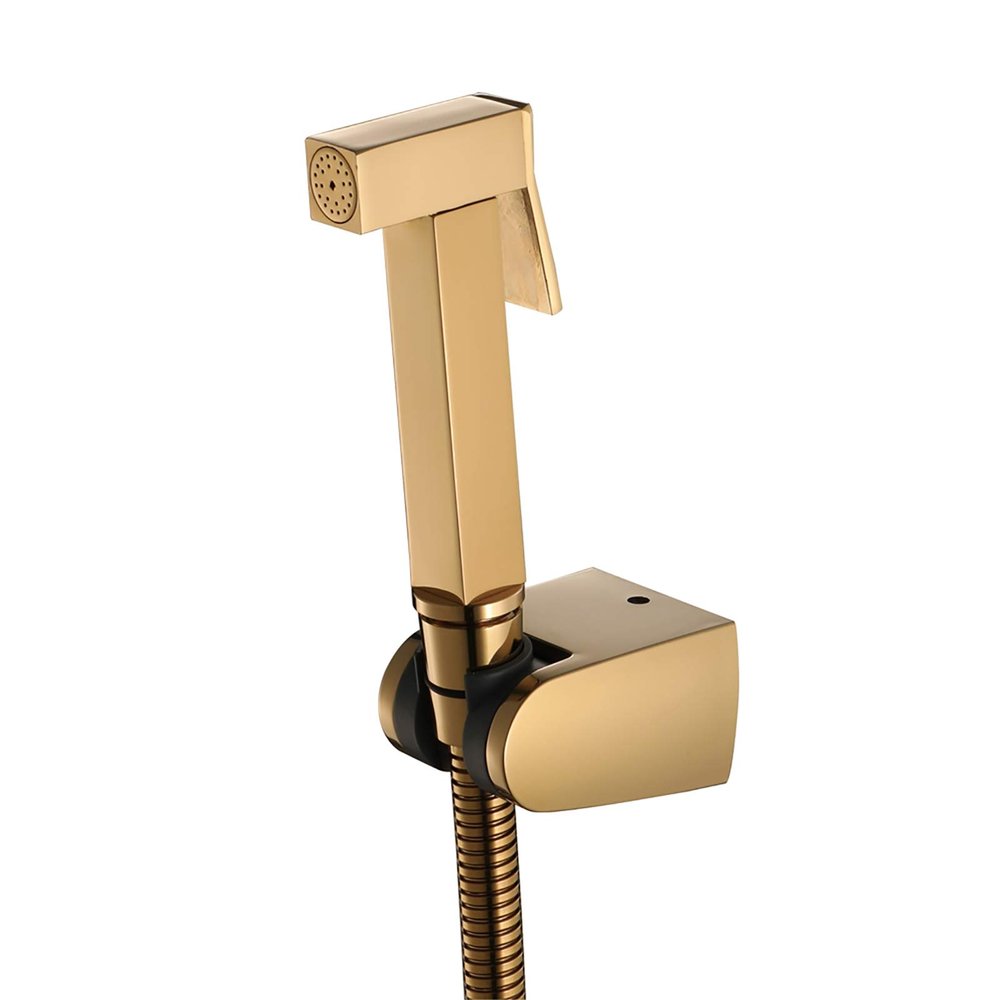 Handheld Bidet Sprayer for Toilet, Titanium Gold Portable Cloth Diaper Sprayer Set Brass Bathroom Bidet Sprayer Kit with Shower Hose and Holder for Personal Hygiene, Bathing Pet