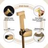 Handheld Bidet Sprayer for Toilet, Titanium Gold Portable Cloth Diaper Sprayer Set Brass Bathroom Bidet Sprayer Kit with Shower Hose and Holder for Personal Hygiene, Bathing Pet view 3