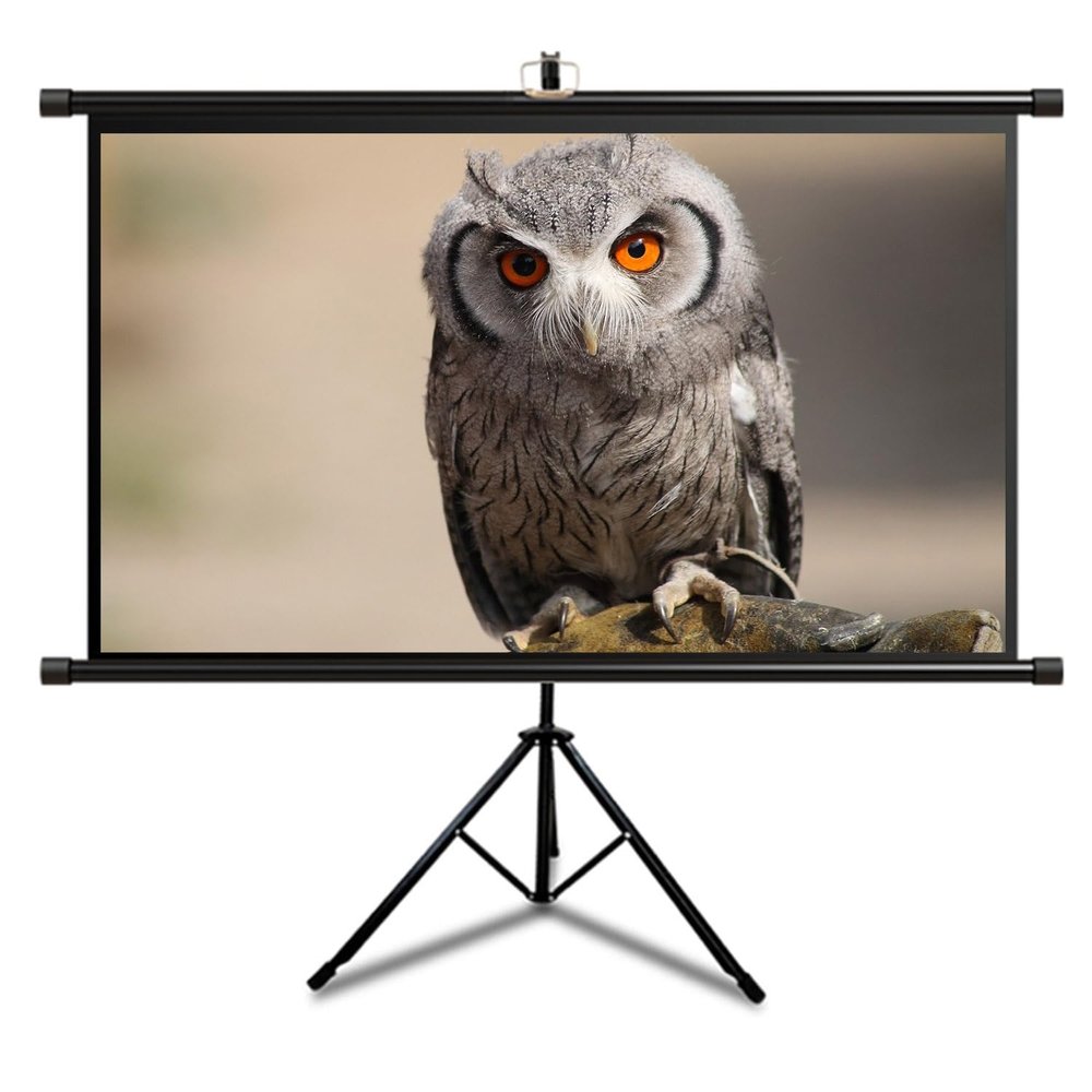 Xnyaizyc Outdoor Projector Screen with Stand 60 inch 72 inch, Indoor Wall Mountable Projection Screen 4:3 16:9 HD Premium Wrinkle-Free Movies Screen for Home Cinema, Office (Size : 60"" (16:9))