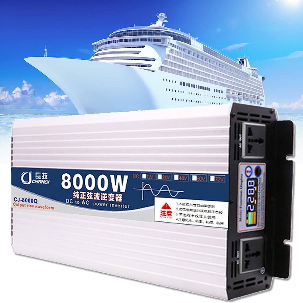 kubeier 6000 8000 10000 12000 Watt Pure Sine Wave Power Inverter 12V 24V 48V 60V DC to 110V 220V Converter for Family RV Off Grid Solar System Car with Power Outlets and LCD Display,8000W-48Vto220V