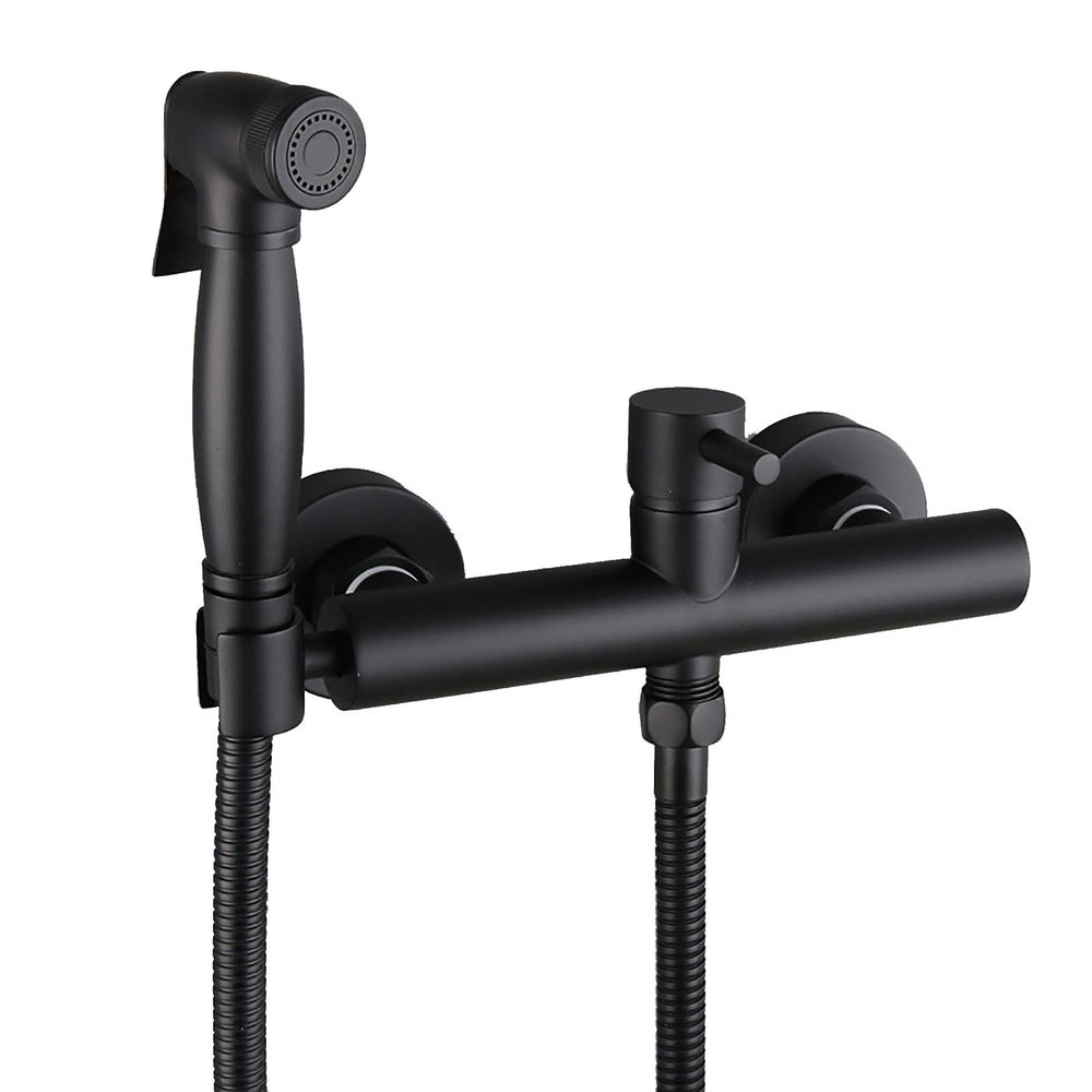 Handheld Bidet Sprayer for Toilet, Black Toilet Bidet Sprayer Kit Brass Wall Mounted Bathroom Cloth Diaper Sprayer Set with Hot and Cold Water for Personal Hygiene,8.5 cm (Size : 15 cm)