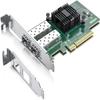 1 Pack of 10GBase-LR SFP+ Transceiver,Compatible with Intel E10GSFPLR and 1 Pack of 10Gb PCI-E NIC Network Card, Dual SFP+ Port view 2