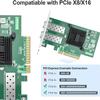 1 Pack of 10GBase-LR SFP+ Transceiver,Compatible with Intel E10GSFPLR and 1 Pack of 10Gb PCI-E NIC Network Card, Dual SFP+ Port view 3
