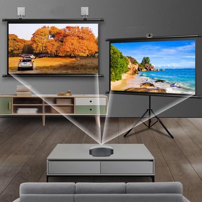 Portable Projector Screen with Stand 60" 72", Wall Mountable 4K HD Projection Screen for School Theatre Cinema Home Movie Projector Screen, 16:9/4:3 Pull Down Wrinkle-Free Screen ( Size : 60" (4:3) )