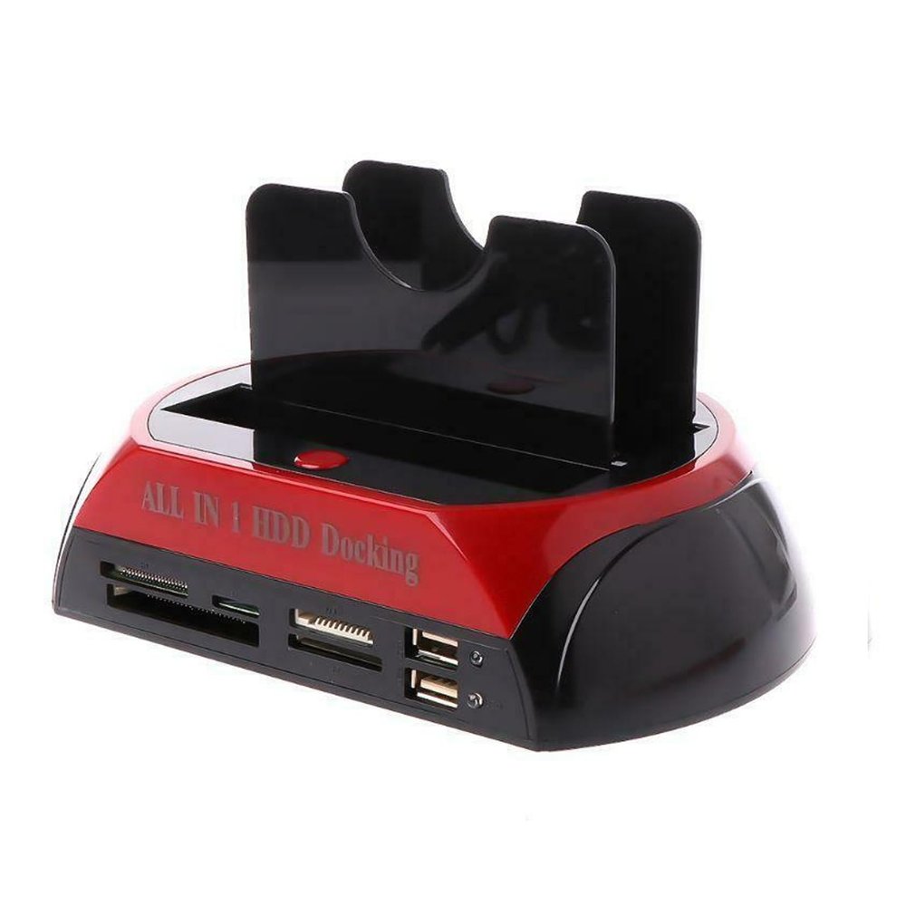 2.5" 3.5" HDD Docking Station w/Card Reader USB 2.0 SSD IDE SATA Hard Drive Dock Support All 2.5 / 3.5" SATA & IDE Hard Disk
