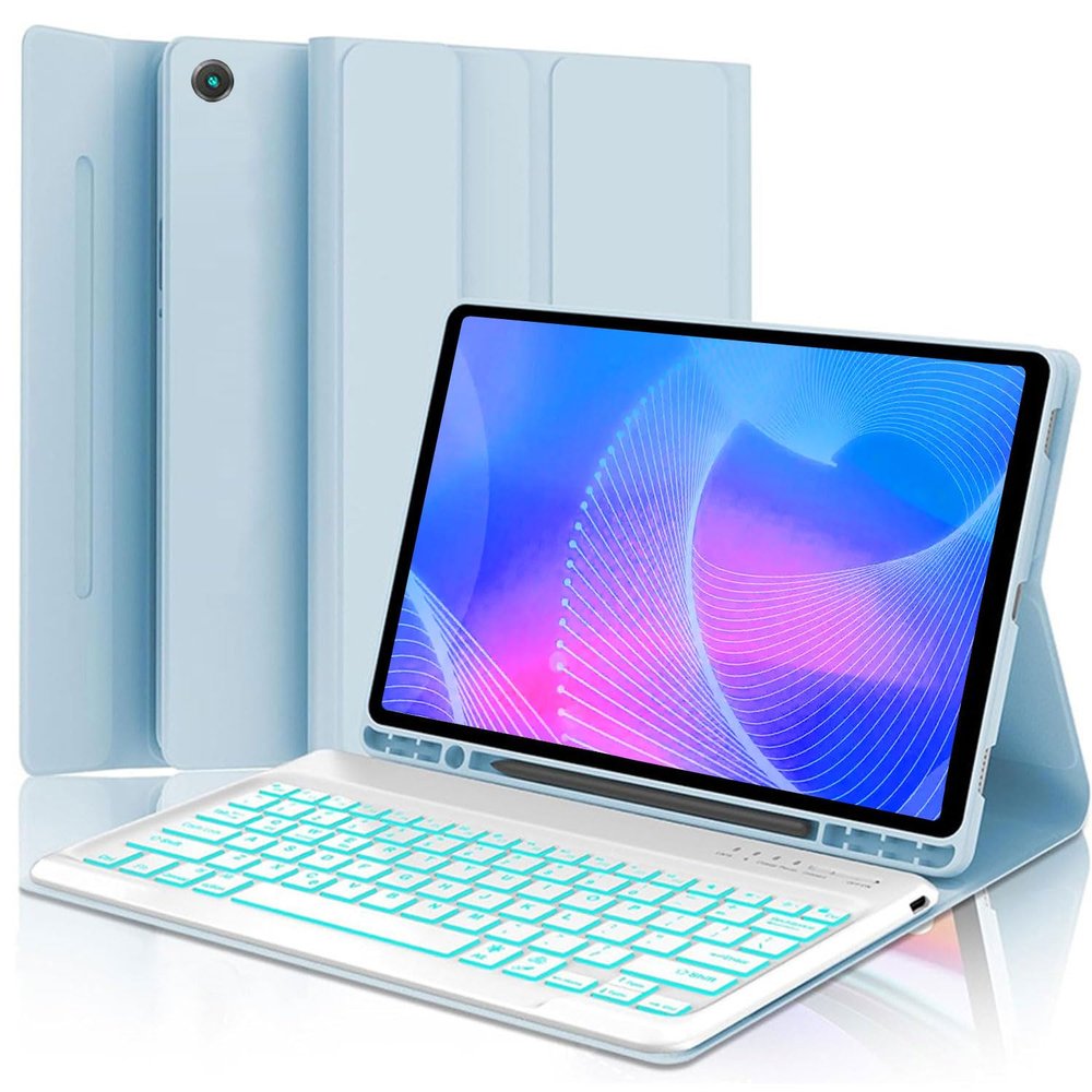 Keyboard Case for Samsung Galaxy Tab A11 Plus/ A9 Plus 11 inch (SM-X210/X216/X218) 2023, Backlite A9+ Keyboard Case with S Pen Holder for A11+(Sky Blue)