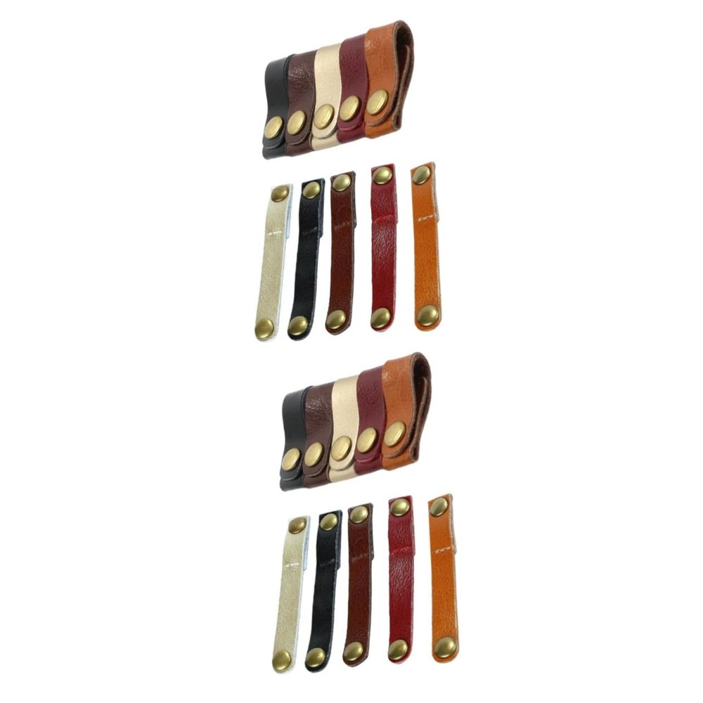 Angoily 20pcs Leather Earphone Winder Travel Cable Organizer Cord Covers Wire Hider Mixed