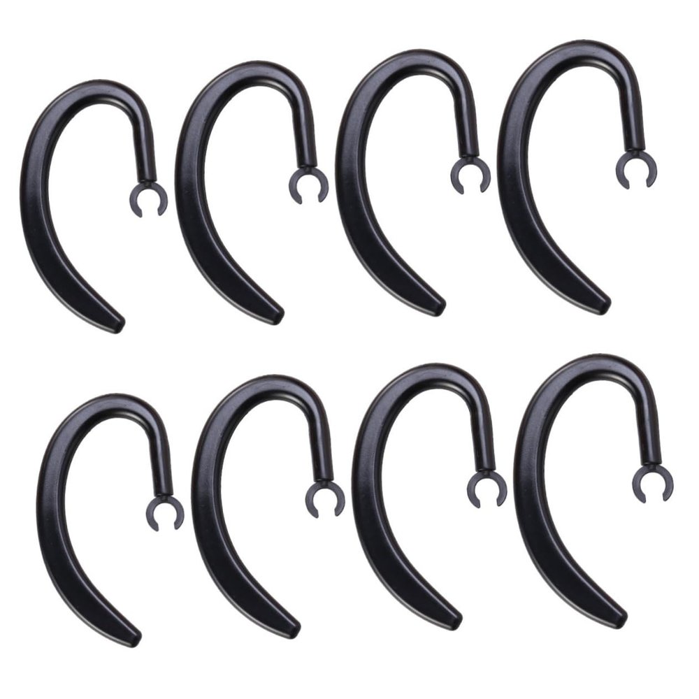 Angoily 24pcs Ear Hook Headphone Accessories Set Rotating Telescopic Rubber Hooks for Earbuds Compatible Ear Black