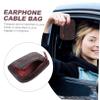 Angoily 5pcs Storage Bag Portable Cell Phone Charger Phone Cord Holder Cord Management Bag Charger Carrying Case Phone Charging Cable Bag Data Cable Package Earphone Genuine Leather view 3