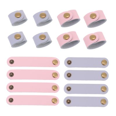 Angoily 16pcs Leather Cable Organizers for Earphone and Cord Management Flexible Cable Winders Random Colors Keep Your Desktop Tidy and Organized