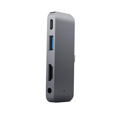 Homoyoyo USB- Adapter with USB Headphone Jack and Pd Charging for Seamless Connectivity and Enhanced Performance Laptops Grey