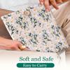 Embroidered Fabric Sleeve for iPad Pro 11, iPad Air 10.9, Surface Pro 12, Galaxy Tab S10, Hardcover Books - Padded Cover for Large Tablets & E-Readers - Multiple Colors (White & Beige - Button) view 4