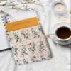 Embroidered Fabric Sleeve for iPad 9.7/10.2/10.5/10.9, Nook Glowlight Plus, Mass Market Paperback Books  Padded Protective Cover, Handcrafted Character - White & Beige Daisy view 3