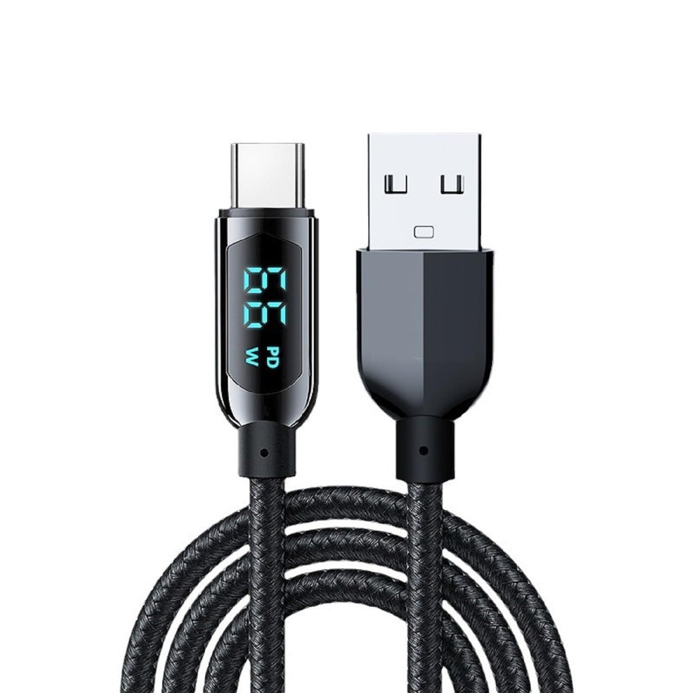 Tpenod USB A to USB C Cable,4 Feet Type C Cable with LED Display Power watt,66W Max Fast Charging USB-c Cable, Compatible with iPhone 15 Pro Max Plus,iPad,Galaxy S23 S22,Pixel,LG G6 Moto Z2 V30