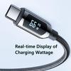 Tpenod USB A to USB C Cable,4 Feet Type C Cable with LED Display Power watt,66W Max Fast Charging USB-c Cable, Compatible with iPhone 15 Pro Max Plus,iPad,Galaxy S23 S22,Pixel,LG G6 Moto Z2 V30 view 2