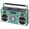 Studebaker SB2145TE 80's Retro Street Bluetooth Boombox with FM Radio, CD Player, LED EQ, 10 Watts RMS Power and AC/DC in Teal view 1