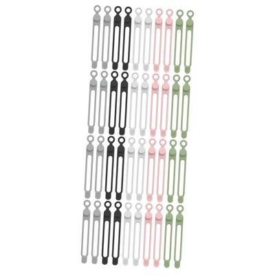 Angoily 80pcs Cable Cord Organizer Silicone Wire Organizer Cable Tie Keeper for Thick Thin Wires Tidy Desktop
