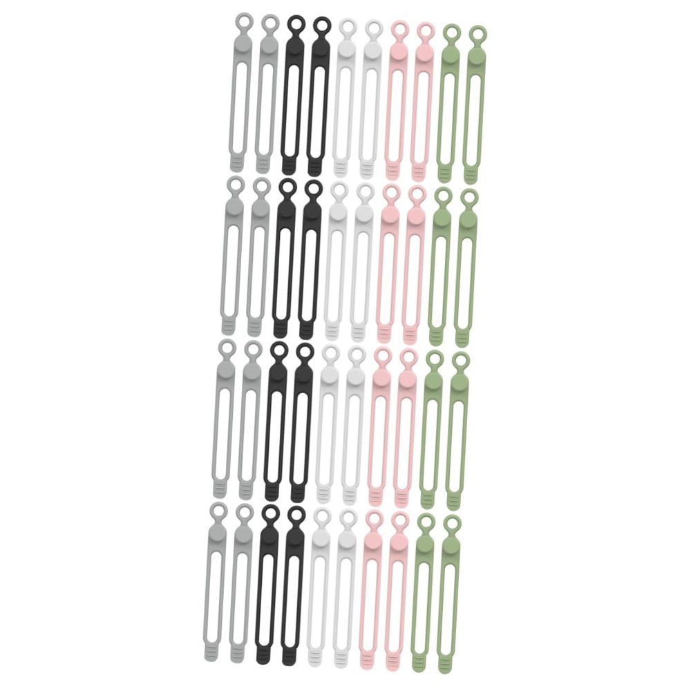 Angoily 80pcs Cable Cord Organizer Silicone Wire Organizer Cable Tie Keeper for Thick Thin Wires Tidy Desktop