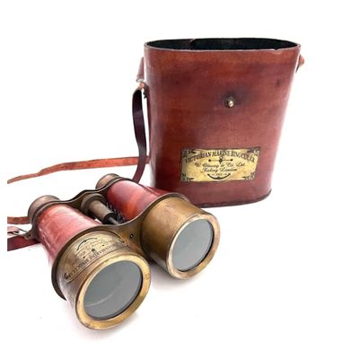 Brass Binoculars Antique Finish Vintage Gift Telescope Leather Boun Best Gift for HIM Gift for Aniversary Gift for All Occasion Gift for Beloved Once