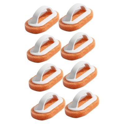 FRCOLOR 8pcs Kitchen and Bathroom Cleaning Brush Soft Scrubbers for Dish Bathtub and Tile Ergonomic Handle Design for Easy Grime Removal White Pp Material Multipurpose Use