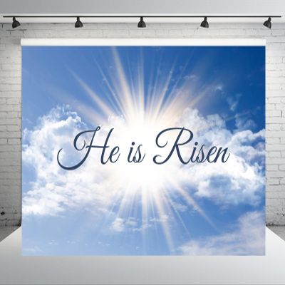 chnywork 8x6ft He is Risen Photography Backdrop Christian Holy Lights Happy Easter Background for Religious Holiday Easter Event Decorations Kids Adults Photo Studio Props
