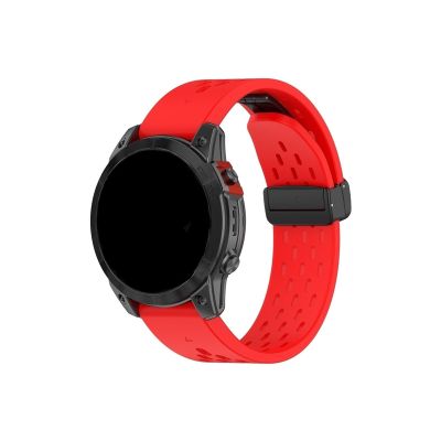 WUURAA 20 22 26mm For Garmin Fenix 7XPro Silicone Quick Release Strap Belt For Fenix5 5X 5SPlus 6 6X 6SPro Watch Band Instinct Wristband (Color : Red, Size : 26mm Fenix5X 5XPlus)