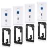 4-Pack HDMI Ethernet Wall Plates 2 Port Keystone Jack Cat6 RJ45 Coupler with Single Gang Low Voltage Mounting Bracket for Home Theater HDTV view 1