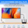 4-Pack HDMI Ethernet Wall Plates 2 Port Keystone Jack Cat6 RJ45 Coupler with Single Gang Low Voltage Mounting Bracket for Home Theater HDTV view 3