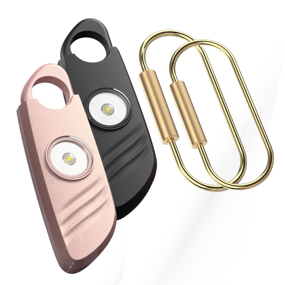 Personal Safety Alarm - 2 Pack, 140db Siren, Powerful Safe Sound, Personal Alarm with Strobe Light and Convenient Copper Ring Keychain
