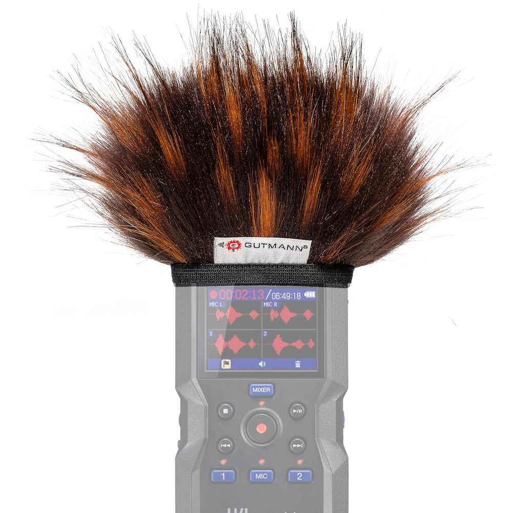 Gutmann Microphone Fur Windscreen Windshield for ZOOM H4essential Premium Edition FIRE with inner lining | Made in Germany