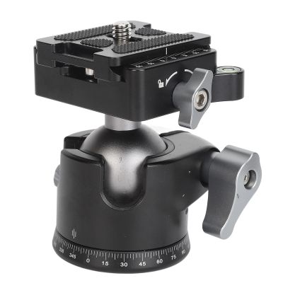 32mm Metal Tripod Ball Head, 360 Rotatable Panoramic Low Head with 1/4 inch Quick Release Plate Bubble Level, for DSLR Cameras Tripods Slider, 8kg/17.6lb Load Bearing