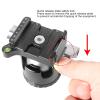 32mm Metal Tripod Ball Head, 360 Rotatable Panoramic Low Head with 1/4 inch Quick Release Plate Bubble Level, for DSLR Cameras Tripods Slider, 8kg/17.6lb Load Bearing view 2