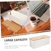 Angoily Bamboo Cable Management Box with Lid Capacity Cord Organizer for Stylish Wire Storage for Tidy Spaces view 2