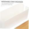 Angoily Bamboo Cable Management Box with Lid Capacity Cord Organizer for Stylish Wire Storage for Tidy Spaces view 3