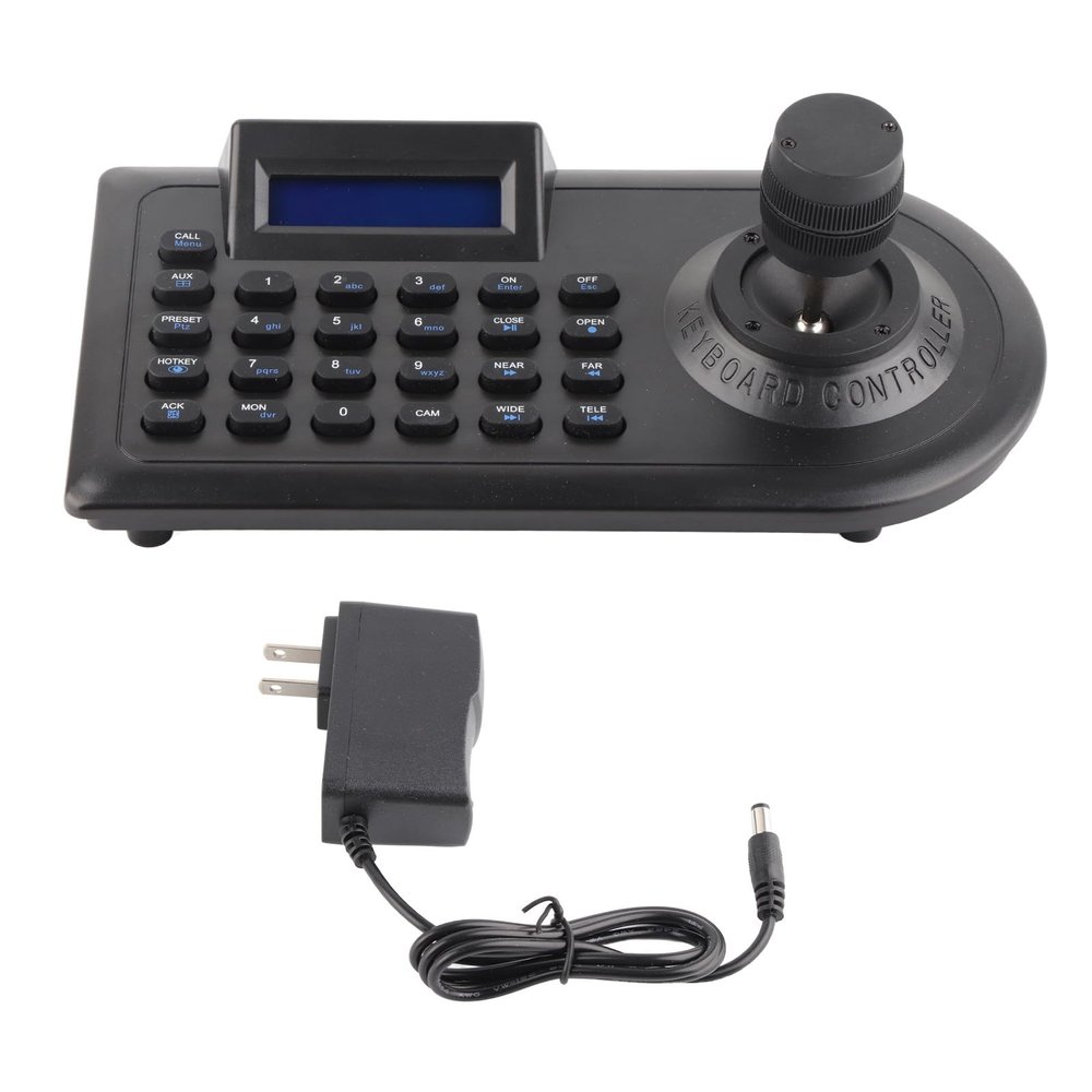 PTZ Camera Controller, Professional Joystick Keyboard with LCD Display RS485 Protocol Control for CCTV ABS US Plug