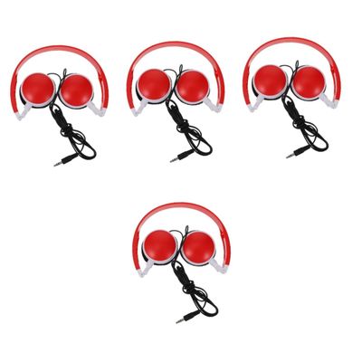 Angoily 4pcs Foldable Headphones Head-Mounted Earphones for Boy Girl Music Headset for School Noise-canceling