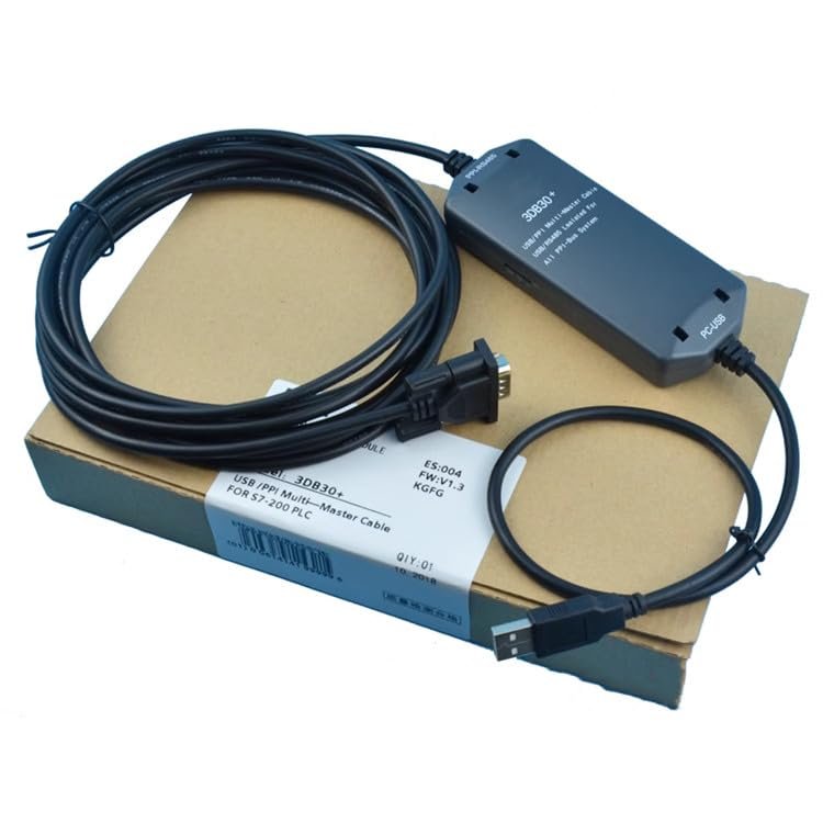 USB-PPI Programming Cable for S7-200 PLC Transmission Cable Communication Download Cable (Driverless Industrial) Optical Isolator 3m