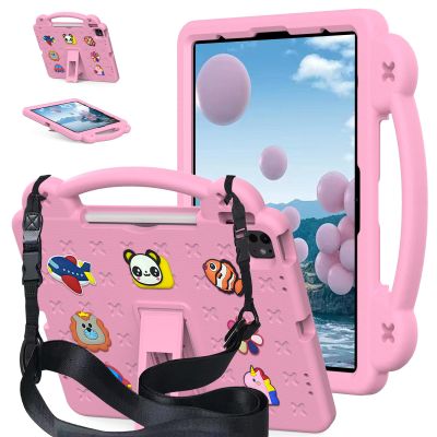 AKABEILA Compatible with Samsung Galaxy Tab A9 8.7 X115N(2023) Tablet Case, Kids Friendly Universal Lightweight Shockproof Protective Case with Shoulder Strap & Stand Handle & Pen Tray Pink