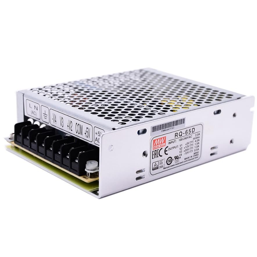 Mean Well RQ-65D 68W Quad Output Switching Power Supply RQ-65 5V 12V 24V -12V